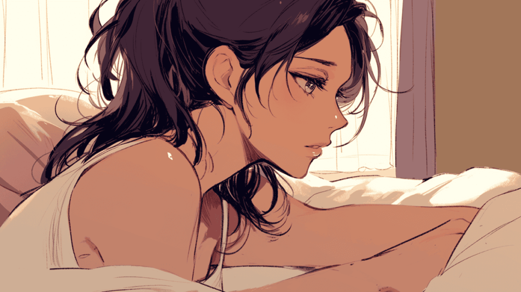 夢から課題を考える女性